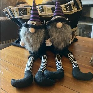 NWT witch gnomes. Set of two.